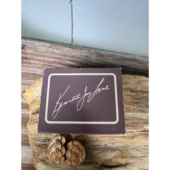 Kenneth Jay Lane For Avon Gold-Tone Clip-On Earrings With Rhinestones Elegant - Picture 3 of 5